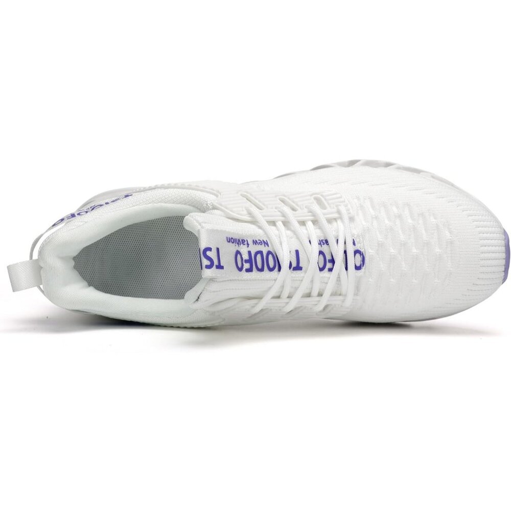 Women's Casual Running Walking Tennis Athletic Sneakers Shoes All White - Picture 3 of 7